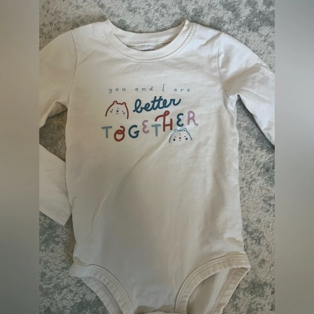 Carters Set of 2 Better Together Bodysuit Long-Sleeve Cousins Twins Friends